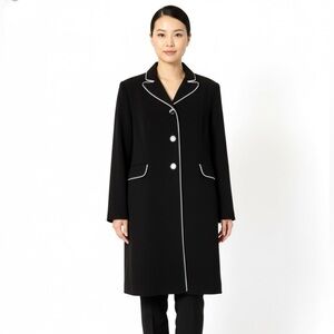 FOCUS 2000 Black Fully Lined Long Line Blazer / Jacket / Coat US Sz 12